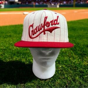 Pittsburgh Crawfords Hat New Era Negro League White Red Snapback Baseball Cap